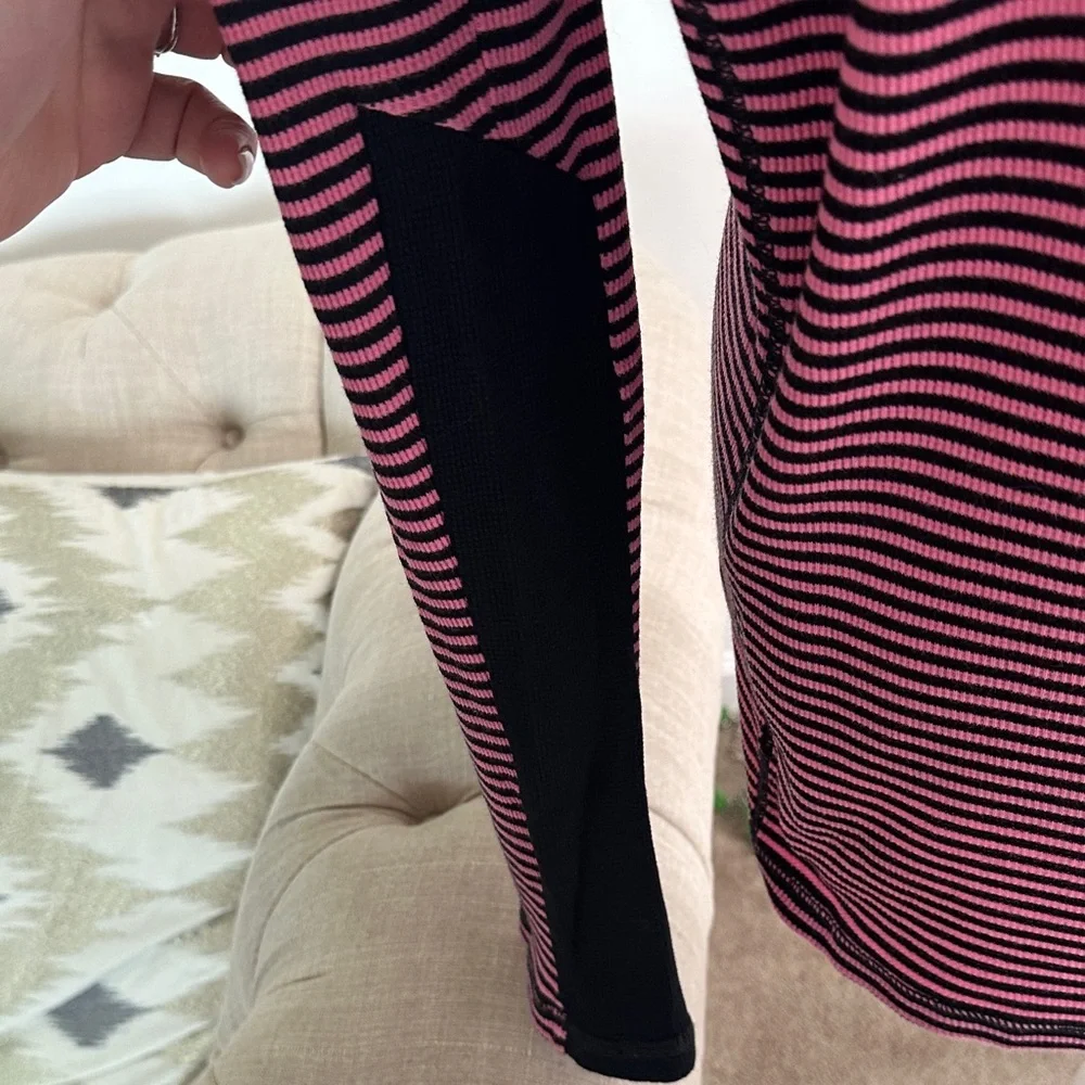 Lauren active Ralph Lauren Chic Striped Black and Pink Women's Sweatshirt - Picture 7 of 10